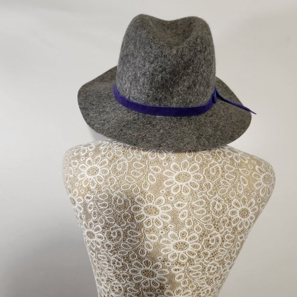 Gap NWOT Women Size S/M-P/M Gray Pinched Crown 100% Soft Wool Fedora Hat Casual - Picture 5 of 16